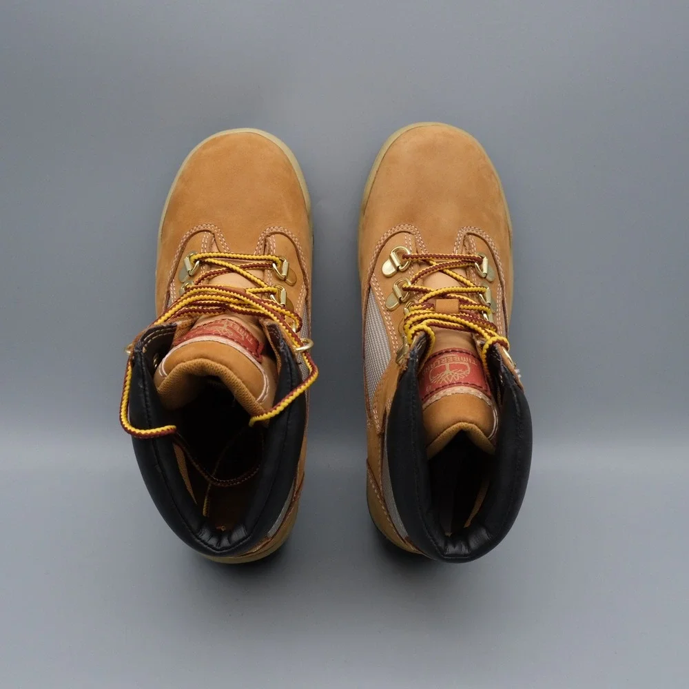 Timberland Field Boot Kids Size 3 Wheat Nubuck Mesh Rugged Outdoor 44793